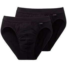 SCHIESSER Slip unifarben schwarz M 2er Pack