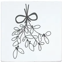 may & berry May and Berry Holzstempel - Mistelzweig, 45x45mm, Weiß