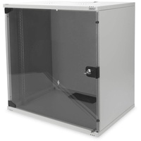 Digitus Professional SoHo-Line 12HE Wandschrank, Glastür, unmontiert, grau, 400mm