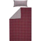 Erwin Müller Flanell Wendebettwäsche rot 135x200+40x80 cm