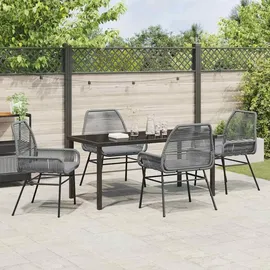 vidaXL Garten Essgruppe 5-tlg. Grau