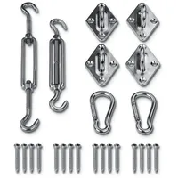 YourGEAR Fix-It Tarp - Sonnensegel Montage Set Edelstahl 24-tlg