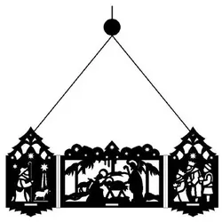 Vorlage Adventskranz Christi Geburt, 8-eckig, selbstklebend, 45 cm