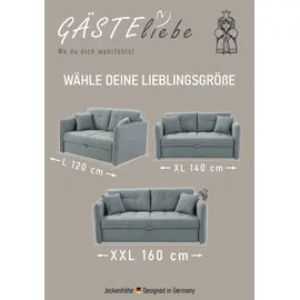 Jockenhöfer Schlafsofa Polyester 2-Sitzer Grau