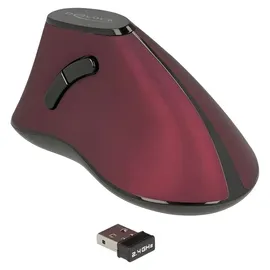 DeLock Wireless Ergonomische Vertikale Optische Maus rot/schwarz (12528)