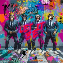 Glasbild GRAFFITI GANG - bunt