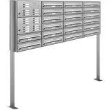 AL Briefkastensysteme Standbriefkasten 20 Fach Silber