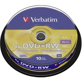 Verbatim DVD-RW 4x4.7GB, 10er Pack Spindel, DVD Rohlinge beschreibbar, 4-fache Brenngeschwindigkeit & Hardcoat Scratch Guard, DVD leer, Rohlinge DVD wiederbeschreibbar, DVD rewritable