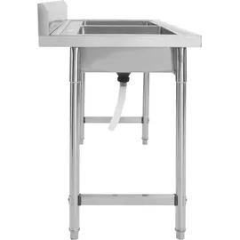 vidaXL Küchenspüle Doppelbecken Edelstahl