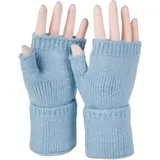 Stylebreaker Fingerlose Strickhandschuhe Blau Einheitsgröße