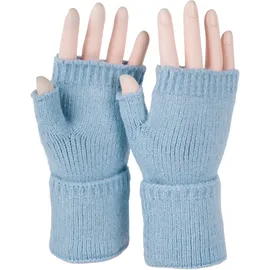 Stylebreaker Fingerlose Strickhandschuhe Blau Einheitsgröße