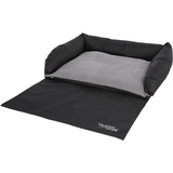 Kerbl Pet Pet Hundebett / Hundekissen für Kofferraum, Gepolsterte Liegefläche waschbar, Schutz vor Schmutz & Kratzern, Mit Stoßstangenschutz, 80x60x15 cm, Schwarz/Grau