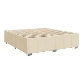 vidaXL Boxspringbett mit Matratze Creme 200x200 cm Stoff