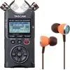 Tascam DR-40X Audio-Recorder mit Audiofly Ohrhörer, Audiorecorder