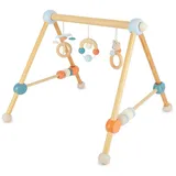 Bieco Spieltrapez Spielbogen für Babys -Figuren, Rasseln, Kugeln | Spielebogen Holz Baby | Spieltrapez Baby Mobile Holz | Activity Center Baby Gym Spielzeug