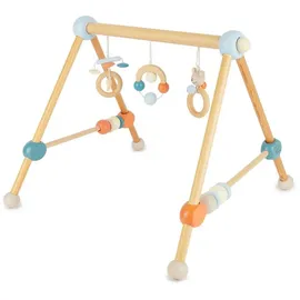 Bieco Spieltrapez Spielbogen für Babys -Figuren, Rasseln, Kugeln | Spielebogen Holz Baby | Spieltrapez Baby Mobile Holz | Activity Center Baby Gym Spielzeug