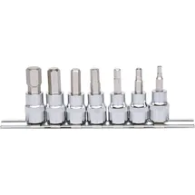 KS Tools 3/8" CHROMEplus Bit-Stecknuss-Satz Innensechskant, 7-tlg.