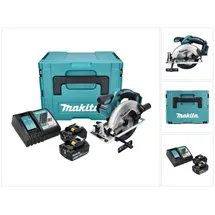 Makita DSS 611 RTJ Akku-Handkreissäge 18 V 165 mm inkl. 2x Akku 5,0 Ah + Ladegerät + Makpac