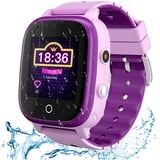 4G GPS Smartwatch für Mädchen Jungen, IP67 Wasserdicht Sport Smart Watch Telefon für Kinder, mit Kamera WiFi Video Anruf SOS Schrittzähler Geburtstagsgeschenk für Kinder 3-14 Jahre, hellviolett