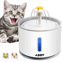 ADOV Katzenbrunnen, 2.4L Große Kapazität Automatischer Trinkbrunnen für Katze mit Wasserstandsfenster, Ultraleiser BPA frei Wasserspender mit Aktivkohlefilter für Katzen und Kleine Hunde Haustiere