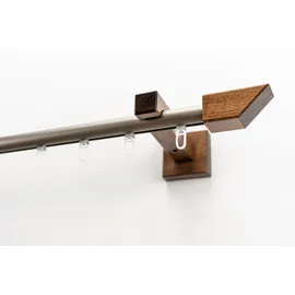 GARESA Gardinenschiene GARESA "Cubus, Quadros Innenlauf", braun (chromfarben, nussbaum), L:160cm, Gardinenstangen, Gardinenschiene, Innenlauf-Vorhanggarnitur, verlängerbar, Holz-Aluminium