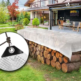 VOUNOT Abdeckplane 3 x 5 m Weiß