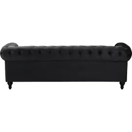 Beliani Sofa Samtstoff schwarz