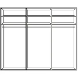 Novel Drehtürenschrank 300 x 236 x 58 cm Grau/Weiß