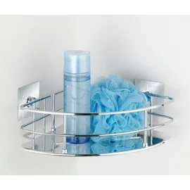 Wenko Turbo-Loc® Edelstahl Eckablage Quadro, rostfrei, Befestigen ohne Bohren, Edelstahl 27.5 x 10 x 19.3 cm,