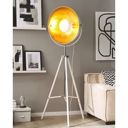 Stehlampe weiß / gold 165 cm rund THAMES II