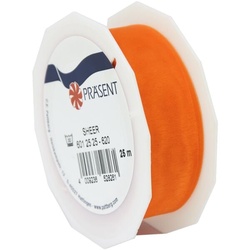 PRÄSENT Organza-Band »Sheer« 25 mm x 25 m orange, 2.5 cm