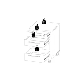 Möbel Kraft Success Rollcontainer 48,2 x 49,1 x 68,2 cm Weiß