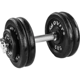 MOVIT MOVIT® Kurzhantel Set, Gusseisen Hantel. 10kg. 15kg. 20kg. 25kg. Stange 30mm SCHWARZ|silber 25kg