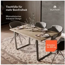 Blumfeldt Ayr Tischbeine Metall Schwarz Stabile Stahl-tischbeine für Esszimmer, Modernes Design, 72 cm Hoch, 72 cm Breit, Ideal für Industrielle – Minimalistische Räume, Tischgestell Schwarz