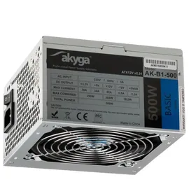 Akyga AK-B1-500 Netzteil 500W, 120mm leiser Lüfter grau