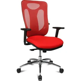TOPSTAR Sitness Net Pro 100 mit Armlehnen rot / alu poliert