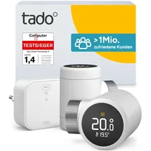 tado° Smartes Heizkörperthermostat X Starter Kit mit Bridge X