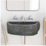vidaXL Waschbecken Grau (38-45) x (30-35) x 15 cm Flussstein