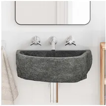 vidaXL Waschbecken Grau (38-45) x (30-35) x 15 cm Flussstein