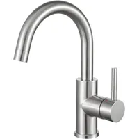 Crea Wasserhahn Küche, 360° Drehbare Küchenarmatur für Kleine Küche, Mischbatterie für Küche oder Bad, Armatur Küche mit Hohem Auslauf, Matt Schwarz