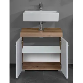 trendteam Bad Waschbeckenunterschrank Amanda Asteiche Nachbildung B/H/T: ca. 60x56x34 cm - weiß