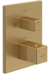 V&B Fertigmontageset Mettlach UP-Thermostat m 2-W-Mengenreg., brush. gol