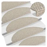 vidaXL Treppenmatten Selbstklebend Sisal-Look 15 Stk. 65x21x4 Silbern