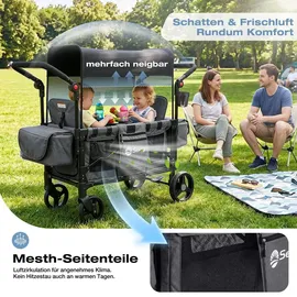 Sekey Bollerwagen Faltbar Zwillingsmodus schwarz