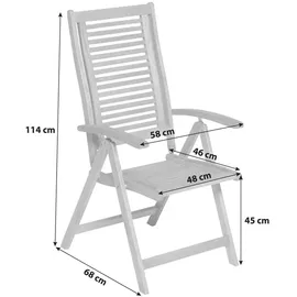 Merxx Cordoba Klappsessel 68 x 58 x 114 cm braun