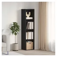 vidaXL Bücherregal 143 x 30 x 36 cm Schwarz Eiche