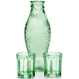 Serax Fish & Fish Karaffe mit 2 Gläsern, grün