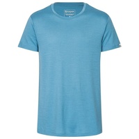 Kaipara - Merino Sportswear Rundhalsshirt Merino Shirt Herren Kurzarm Regularfit 200 (1-tlg) aus reiner Merinowolle Made in Germany blau L