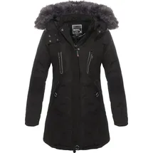 Geographical Norway Damen Jacke Winterparka Coracle/Coraly XL-Fellkapuze Black S