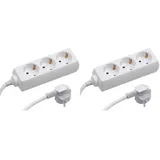 Meister Steckdosenleiste 3-Fach - 5 m Kabel - weiß - Kunststoffleitung - IP20 Innenbereich/Steckerleiste/Mehrfachsteckdose/Tischsteckdose/Tido 3-Fach / 7430250 (Packung mit 2)